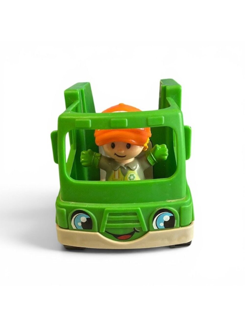 Fisher-Price Little People (2) set of  Green Recycling/ Fire  Truck With Figures